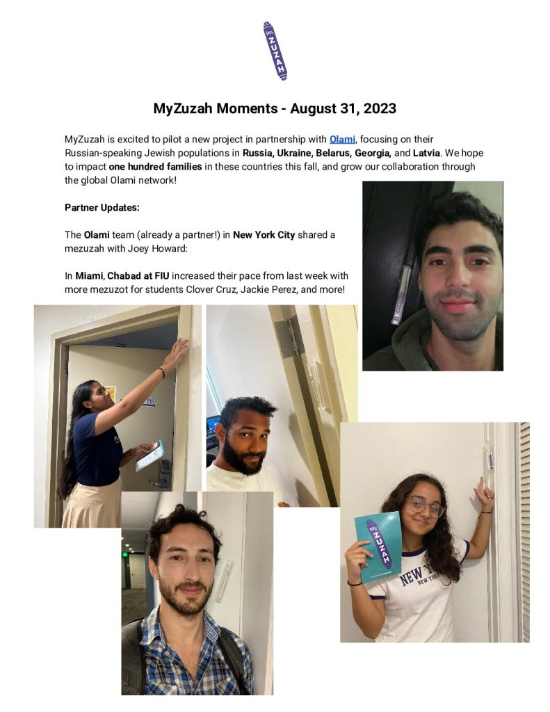 thumbnail of MyZuzah Moments – August 31, 2023